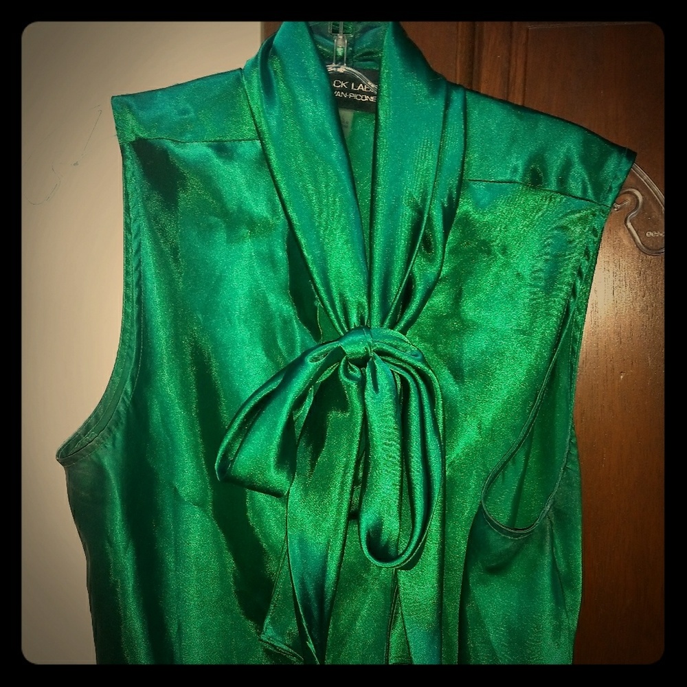 Mint Green Bow Blouse Size large